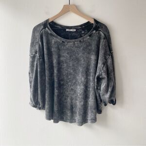 dex black acid wash stone wash textured half sleeve t-shirt size 1X